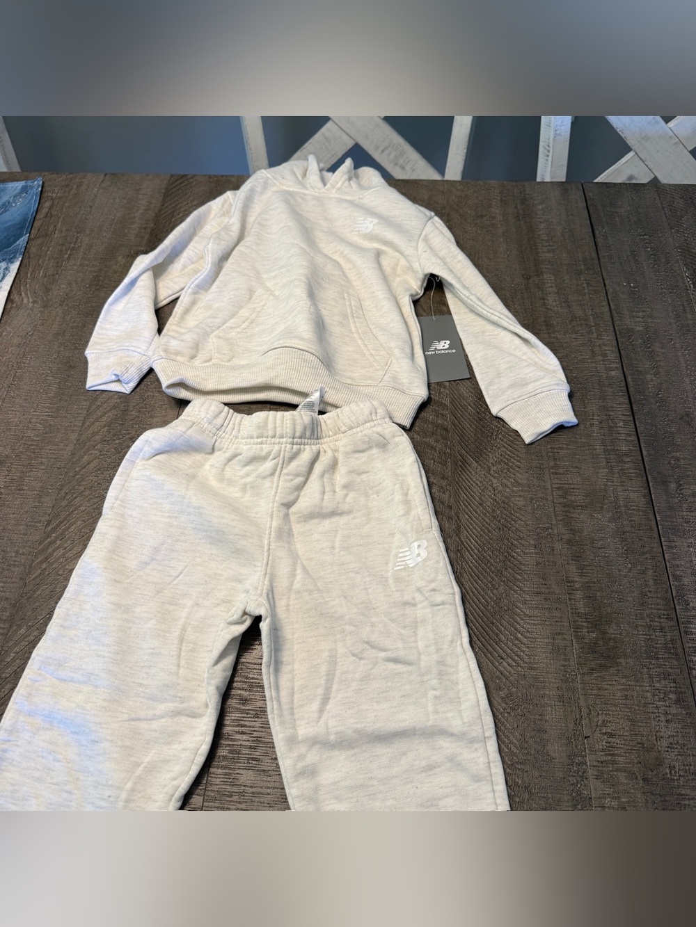 NWT New Balance Small 2-Piece Hoodie & Jogger Sweatsuit Set Grey